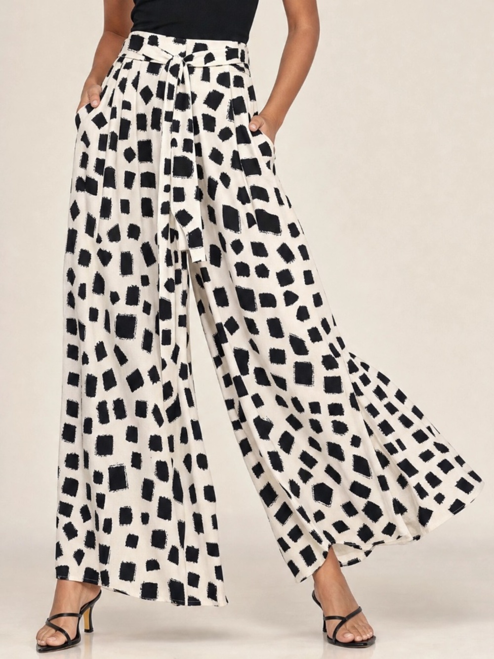 Marla Wynne Abstract Print Palazzo Pants S NWOT Wide Leg Pockets